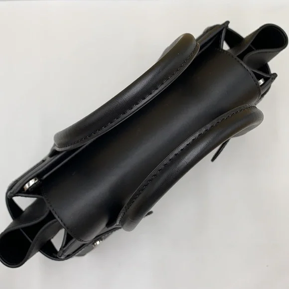 MICHAEL KORS Carmen Medium Flap Saffiano Leather Belted Satchel Black color - Picture 7 of 16